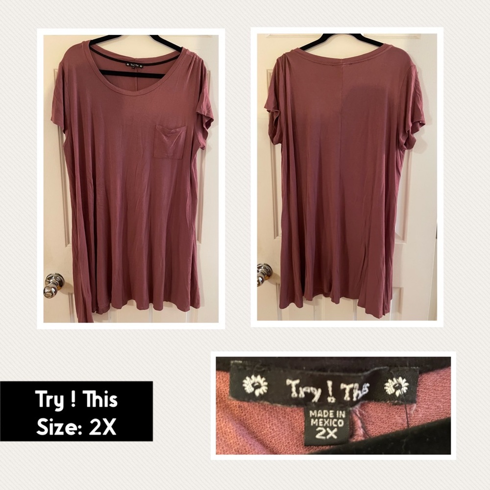 Try! This - Pink Tunic with Front Pocket- Pre-Owned